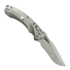 Microtech Amphibian Mini Ram-Lok Stonewash Slab Titanium 접이식 나이프, blue accent 137MRL-10MS2