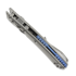 Microtech Amphibian Mini Ram-Lok Stonewash Slab Titanium 접이식 나이프, blue accent 137MRL-10MS2
