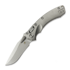 Microtech Amphibian Mini Ram-Lok Stonewash Slab Titanium 접이식 나이프, bronze accent 137MRL-10MS1