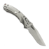 Microtech Amphibian Mini Ram-Lok Stonewash Slab Titanium 접이식 나이프, purple accent 137MRL-10MS3
