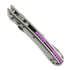 Microtech Amphibian Mini Ram-Lok Stonewash Slab Titanium 접이식 나이프, purple accent 137MRL-10MS3