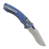 Microtech Amphibian Ram-Lok Apocalyptic Blue Slab Titanium sulankstomas peilis, blue accents, combo edge 137RL-11APMS2
