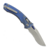 Microtech Amphibian Ram-Lok Apocalyptic Blue Slab Titanium sulankstomas peilis, blue accents, combo edge 137RL-11APMS2