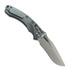 Microtech Amphibian Ram-Lok foldekniv, Ice Blue Ano Slab Side, Stonewash 137RL-10MS6