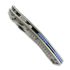 Microtech Amphibian Ram-Lok Stonewash Frag Titanium sulankstomas peilis, blue accents 137RL-10FRMS2