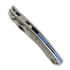Microtech Amphibian Ram-Lok Stonewash Frag Titanium sulankstomas peilis, blue accents 137RL-10FRMS2