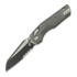 Microtech MSI Mini Black Frag Aluminum Natural Clear 접이식 나이프, 톱니 모양 칼날 210M-2FRNC
