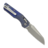 Microtech MSI Mini Ram-Lok Apocalyptic Antique Blue Fluted Titanium 접이식 나이프, blue accent 210M-10APFLMS2