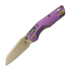 Microtech MSI Mini Ram-Lok Bronzed Stonewash Royal Purple Fluted Titanium 접이식 나이프, bronze accent 210M-13FLMS5