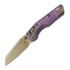 Microtech MSI Mini Ram-Lok Bronzed Stonewash Royal Purple Frag Titanium 접이식 나이프, bronze accent 210M-13FRMS5