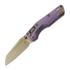 Microtech MSI Mini Ram-Lok Bronzed Stonewash Royal Purple Slab Titanium 접이식 나이프, bronze accent 210M-13MS5