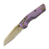 Microtech MSI Mini Royal Purle Slab Titanium 접이식 나이프, 톱니 모양 칼날 210M-14MS5