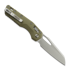 Microtech MSI Stonewashed sulankstomas peilis, Standard, Fluted G-10 od green 210-10FLGTOD