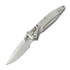 Microtech Socom Delta Ram-Lok Spear Point Stonewashed folding knife, blue accents 159RL-10SMS3