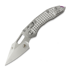 Microtech Stitch Stonewash Frag Titanium sulankstomas peilis, purple accents 169RL-10FRMS3