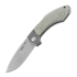 MKM Knives Hero - Stonewashed - Canvas Micarta kääntöveitsi, vihreä MKHR-GCT