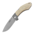 MKM Knives Hero - Stonewashed - Canvas Micarta sulankstomas peilis, natural MKHR-NCT
