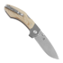 MKM Knives Hero - Stonewashed - Canvas Micarta kääntöveitsi, natural MKHR-NCT