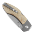 MKM Knives Hero - Stonewashed - Canvas Micarta kääntöveitsi, natural MKHR-NCT