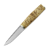 ML Custom Knives Utility Puukko Knife, stab.curly birch