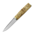 ML Custom Knives Utility Puukko Knife, stab.curly birch