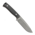Coltello NN Knives Adventurer II NC Milled, Black Richlite, Leather Sheath
