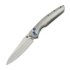 Coltello pieghevole Olamic Cutlery Aura Auto, Orange Peel Titanium with Fedokume Clip