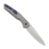 Olamic Cutlery Aura Auto sulankstomas peilis, Zirblast Titanium with Timascus Clip