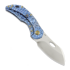 Olamic Cutlery Busker M390 Largo sulankstomas peilis, Blue Craters