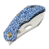 Olamic Cutlery Busker M390 Largo sulankstomas peilis, Blue Craters