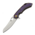Olamic Cutlery Wayfarer 247 S90V Mouflon sulankstomas peilis, Purple Geometrical Carving