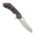 Olamic Cutlery Wayfarer 247 S90V Mouflon sulankstomas peilis, Purple Geometrical Carving
