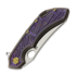Olamic Cutlery Wayfarer 247 S90V Mouflon sulankstomas peilis, Purple Geometrical Carving