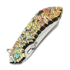 Couteau pliant Olamic Cutlery Wayfarer 247 Wharning, Volcanic Carved Carnival Neontropic