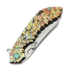 Couteau pliant Olamic Cutlery Wayfarer 247 Wharning, Volcanic Carved Carnival Neontropic