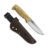 Peltonen Knives M07 Full Tang, curly birch, brown leather sheath