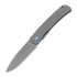PMP Knives User II Silver folding knife, Blue accents