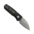 Pro-Tech Runt 5 Stonewashed Wharncliffe 折り畳みナイフ, Textured, 黒 R5305