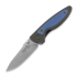 Puppy K&T Bunny sulankstomas peilis, TC4 handle with blue titanium inlay, stone washed blade