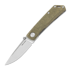 RealSteel Luna Boost Framelock sulankstomas peilis, green micarta 7074