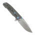 Reate 9D-V2 sulankstomas peilis, Titanium/Blue Hardware, Satin