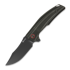 Reate Jack Jr. sulankstomas peilis, Black Aluminum/Red Collar, Black DLC