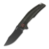 Reate Jack Jr. 折叠刀, Black Aluminum/Red Collar, Black DLC