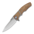 Reate Mini Crossroads sulankstomas peilis, Brown Micarta