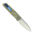 Reate PL-6 sulankstomas peilis, Green/Black Micarta, Satin