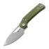 Reate PL-XE sulankstomas peilis, Green Micarta, Stonewashed