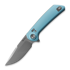 Reate PL-XF Blue Aluminum kääntöveitsi, Satin/Stonewash