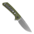 Reate PL-XF Green Micarta/Black G-10 sulankstomas peilis, Stonewash