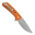 Reate PL-XF Orange G-10 sulankstomas peilis, Stonewash