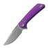 Reate PL-XF Purple Aluminum sulankstomas peilis, Satin/Stonewash
